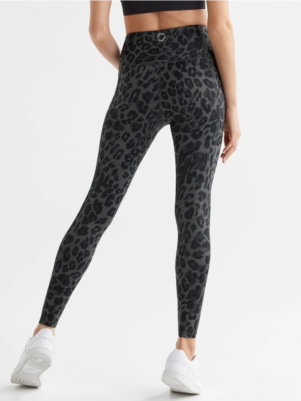 High-Waist Black Leopard Print Leggings